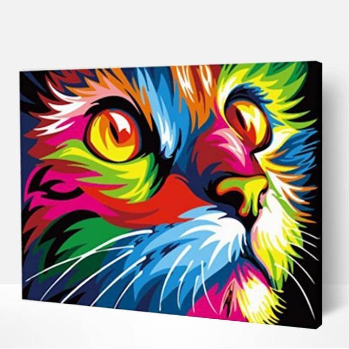 Multicolor Cat- Peinture Par Numéros-PEINTURE PAR NUMERO