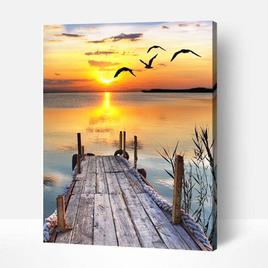 coucher De Soleil- Peinture Par Numéros-PEINTURE PAR NUMERO