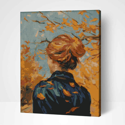 Femme en Automne inspirée de Van Gogh-PEINTURE PAR NUMERO