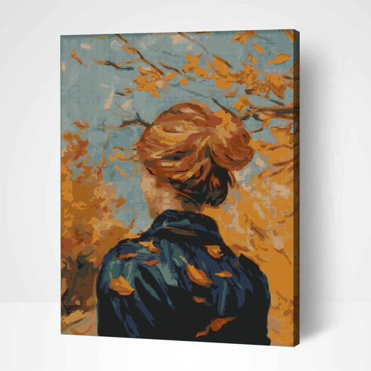 Femme en Automne inspirée de Van Gogh-PEINTURE PAR NUMERO
