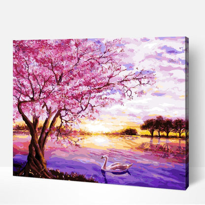 Pink Blossoms-PEINTURE PAR NUMERO
