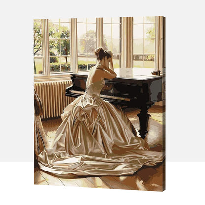 Femme piano-PEINTURE PAR NUMERO