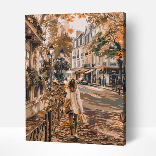 Journée d'Automne en ville-PEINTURE PAR NUMERO