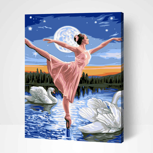 Ballerine au Lac des Cygnes-PEINTURE PAR NUMERO