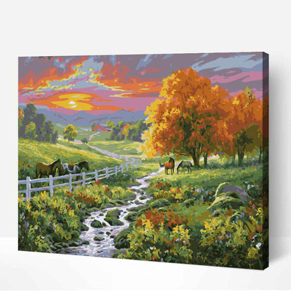 Prairie ensoleillée-PEINTURE PAR NUMERO