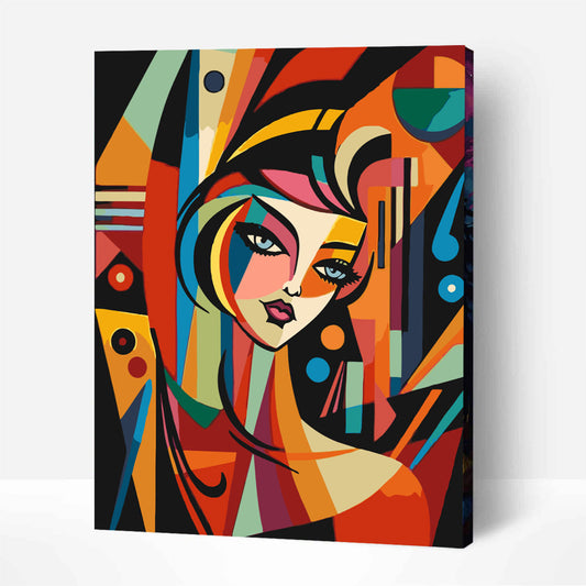 Adulte Femme abstraite style Picasso-PEINTURE PAR NUMERO