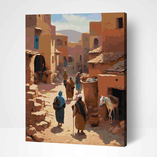 ruelle traditionnelle de Marrakech-PEINTURE PAR NUMERO