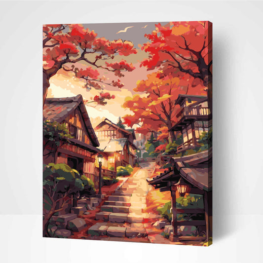 Ruelle d'Automne Japonaise-PEINTURE PAR NUMERO