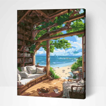 Terrasse vue mer-PEINTURE PAR NUMERO