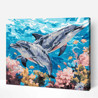 Danse des Dauphins-PEINTURE PAR NUMERO