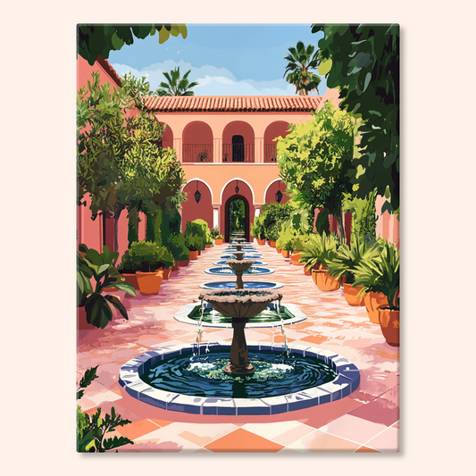 Fontaine  a Marrakech-PEINTURE PAR NUMERO