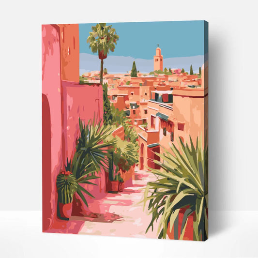 La ville rouge-PEINTURE PAR NUMERO